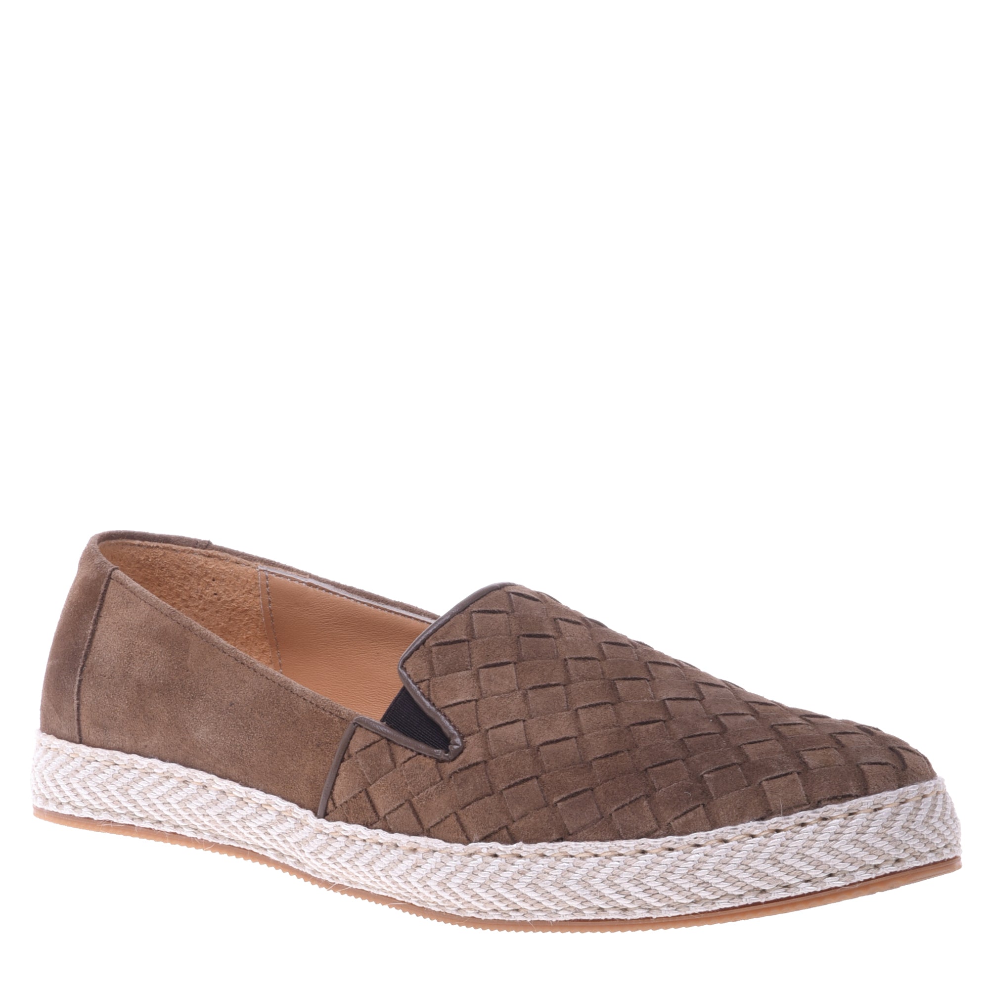 Espadrilles in taupe woven suede