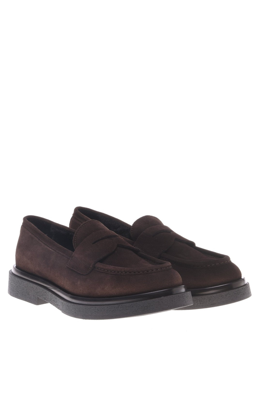 Loafer in taupe suede leather