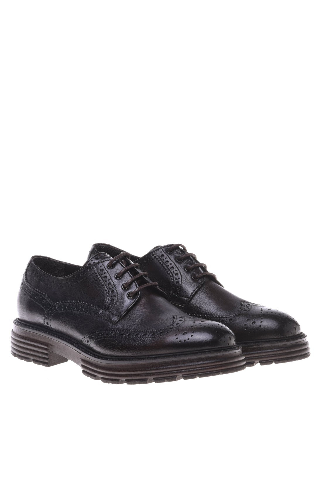 Derby shoe in dark brown leather