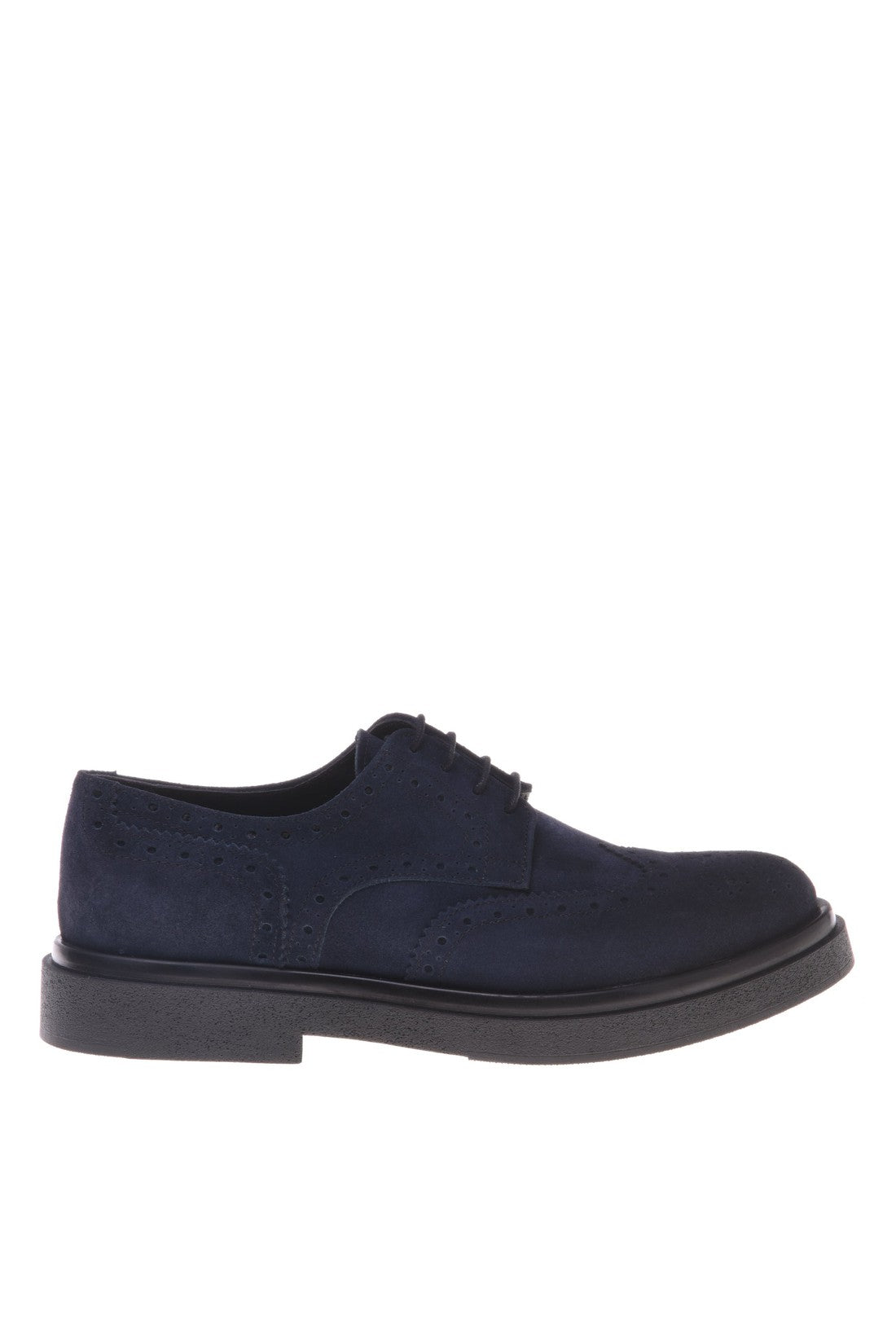 Blue suede Derby shoes