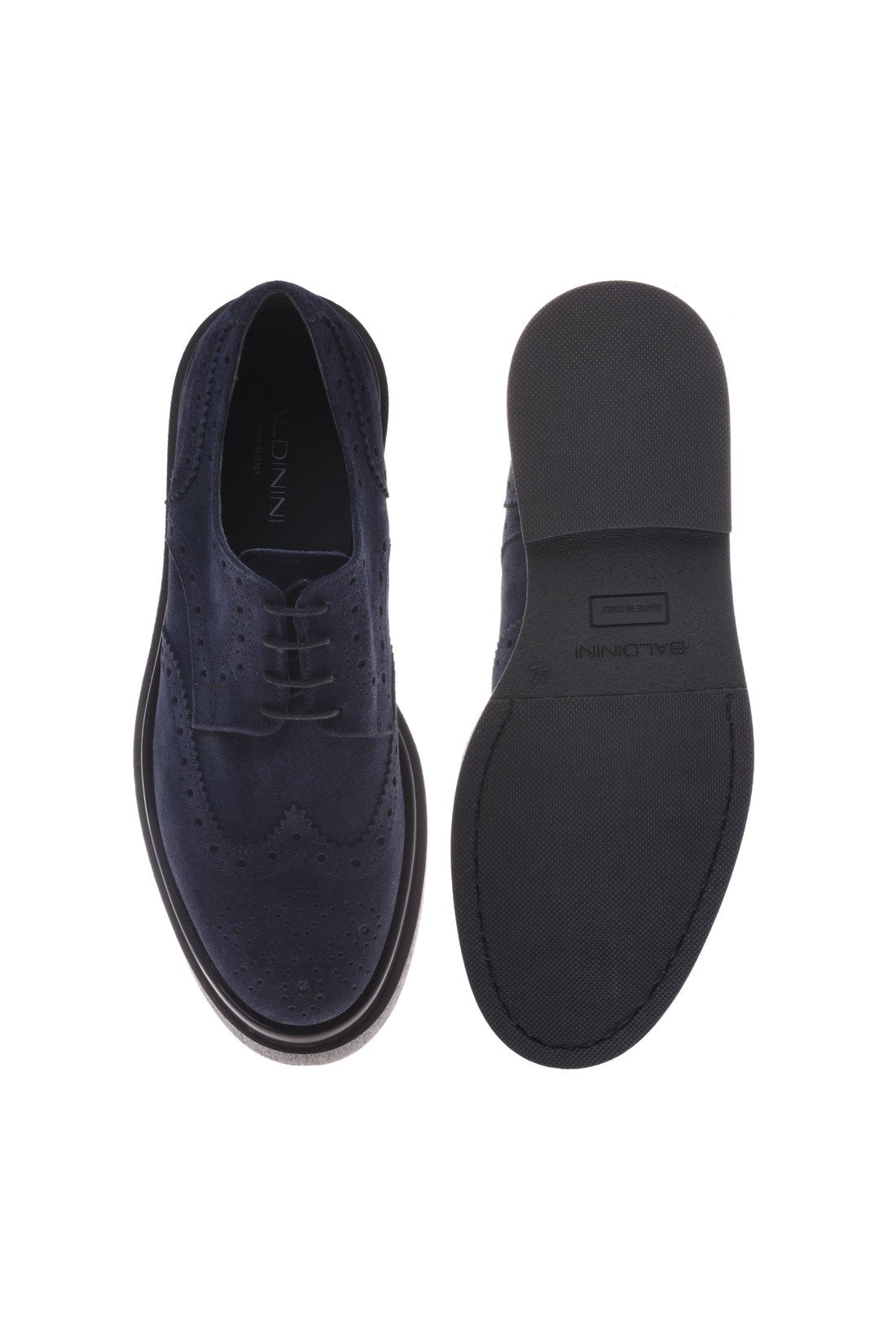 Blue suede Derby shoes