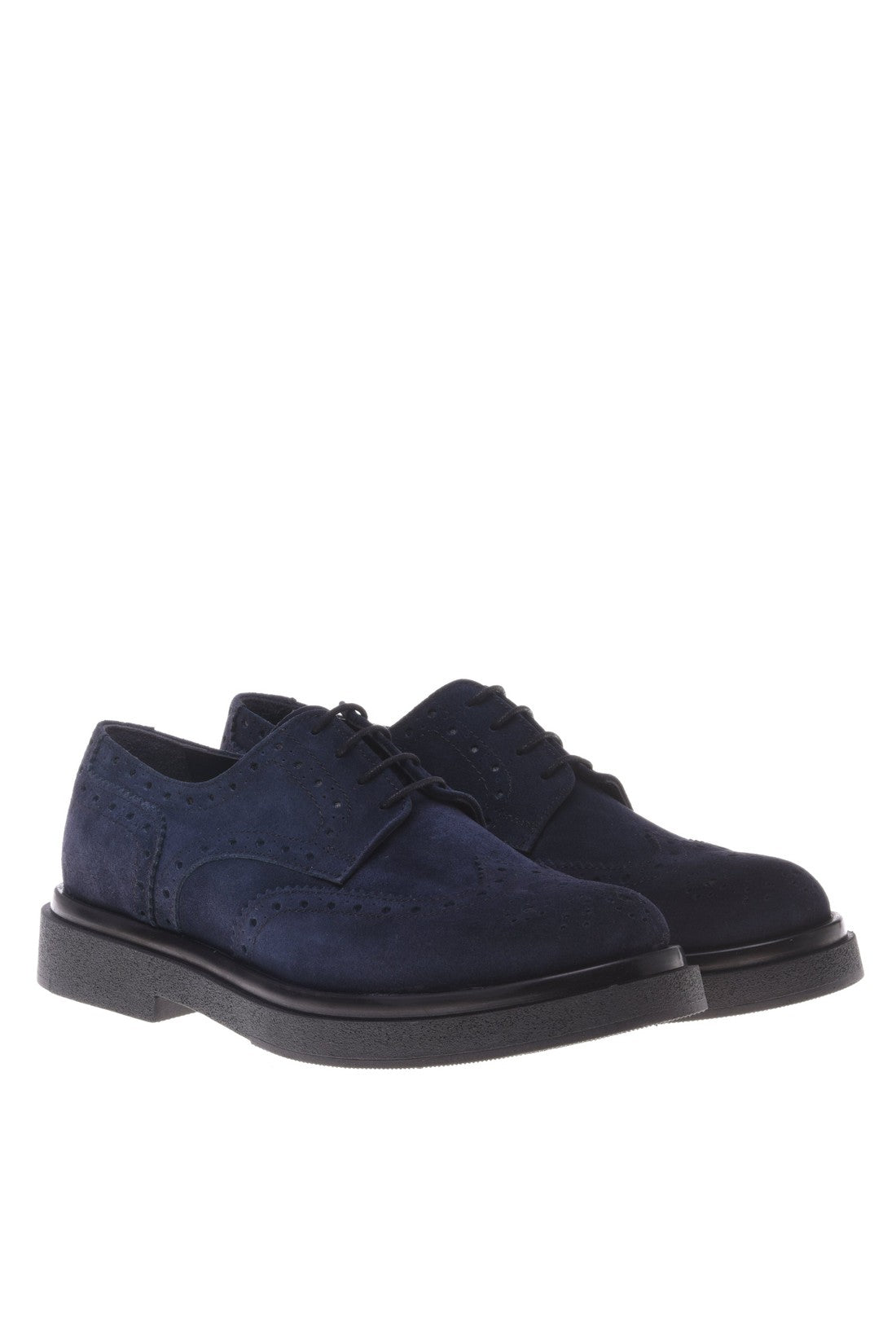 Blue suede Derby shoes