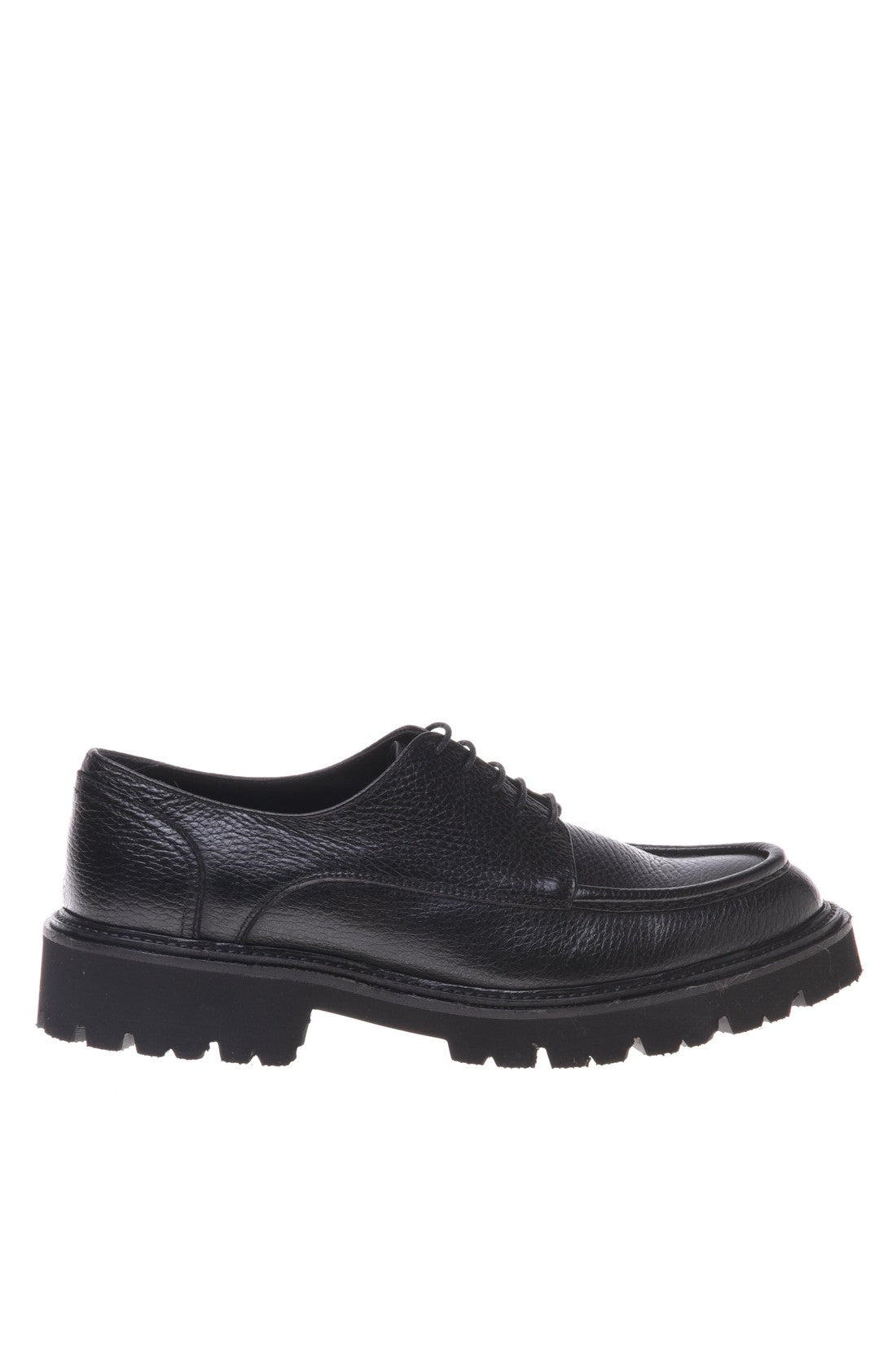 Black tumbled leather Derby shoes