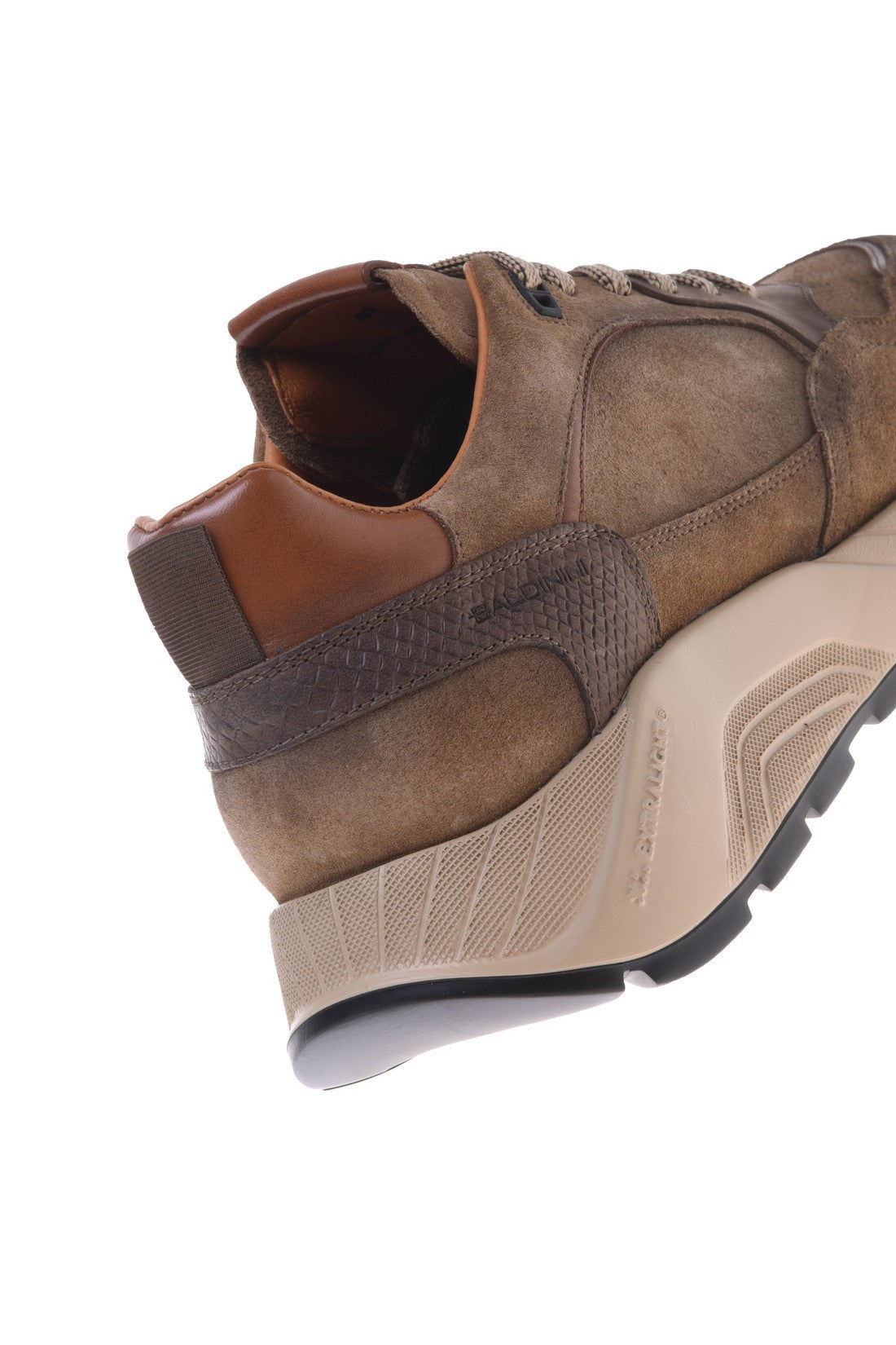 Trainer in taupe suede leather