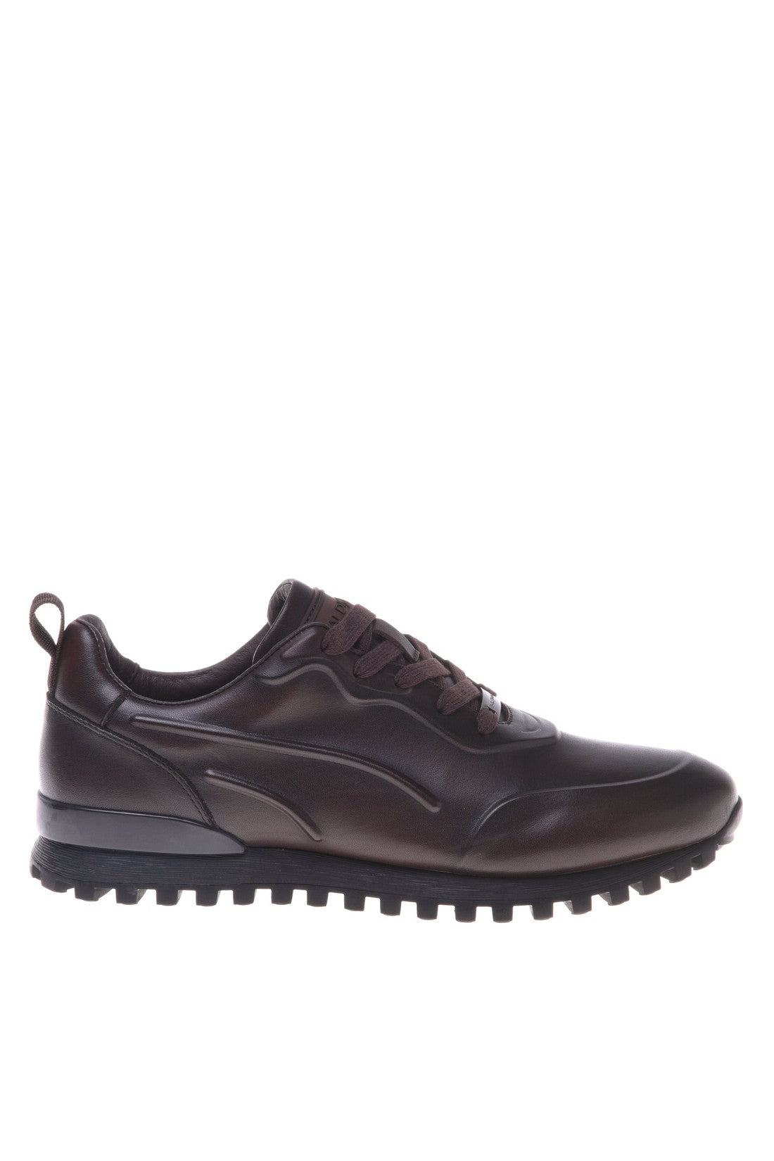 Trainer in dark brown leather