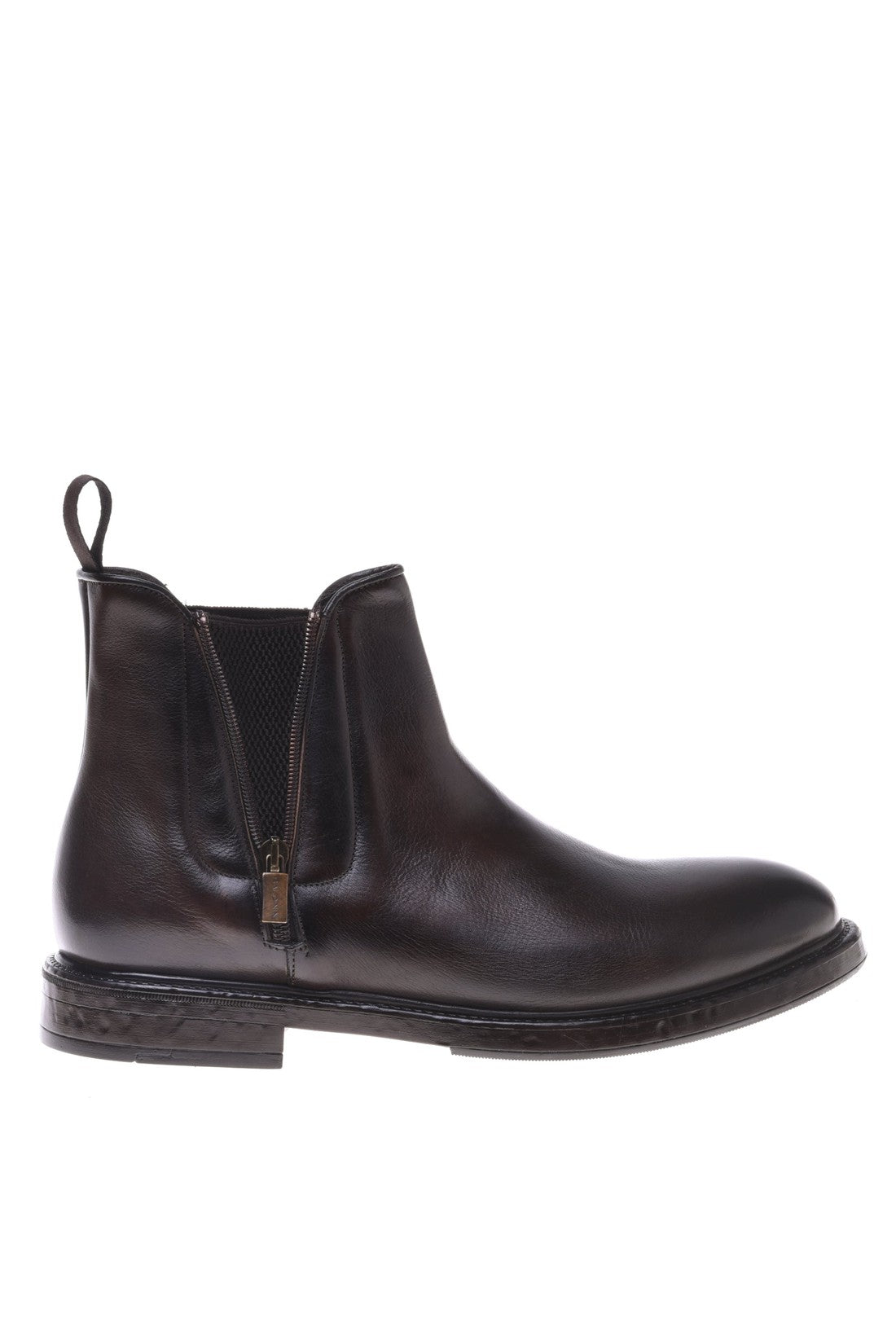 Ankle boots in dark brown leather