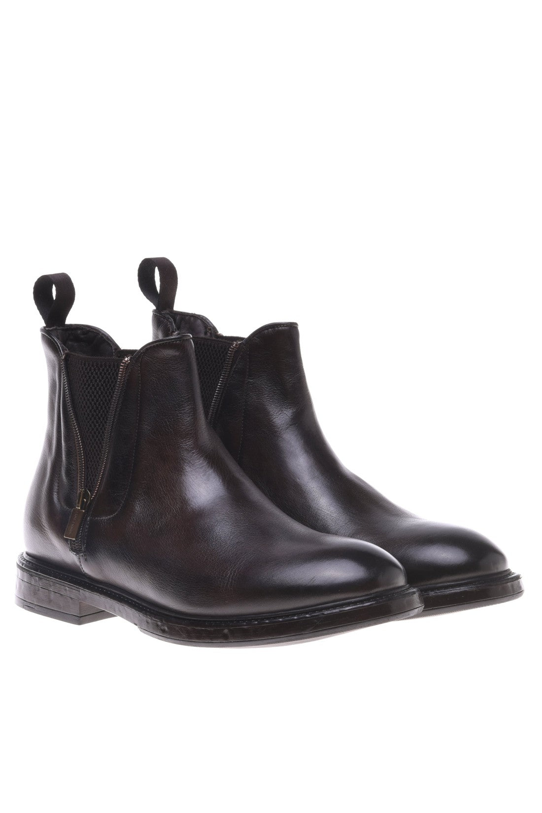 Ankle boots in dark brown leather