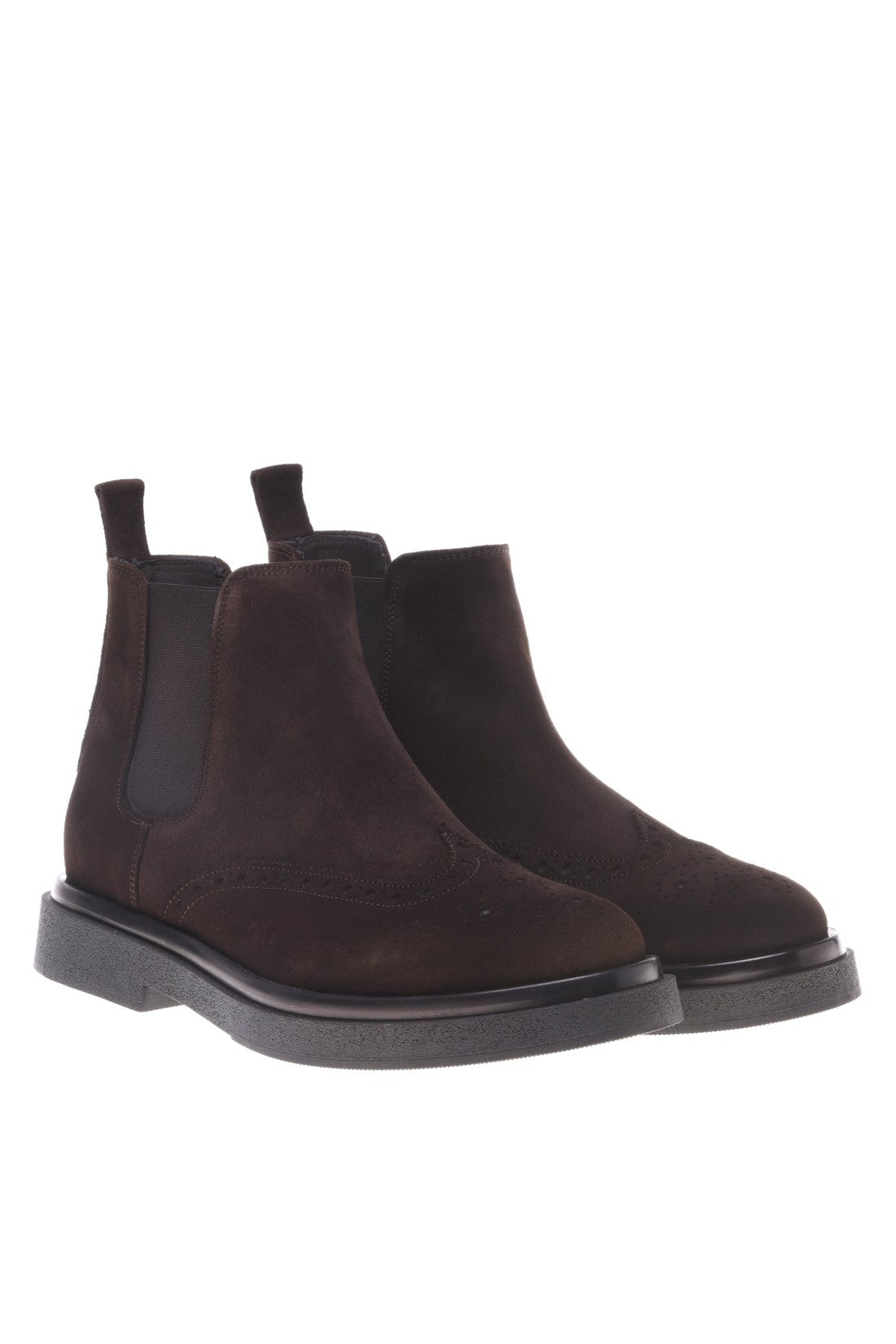 Ankle boots in dark brown suede