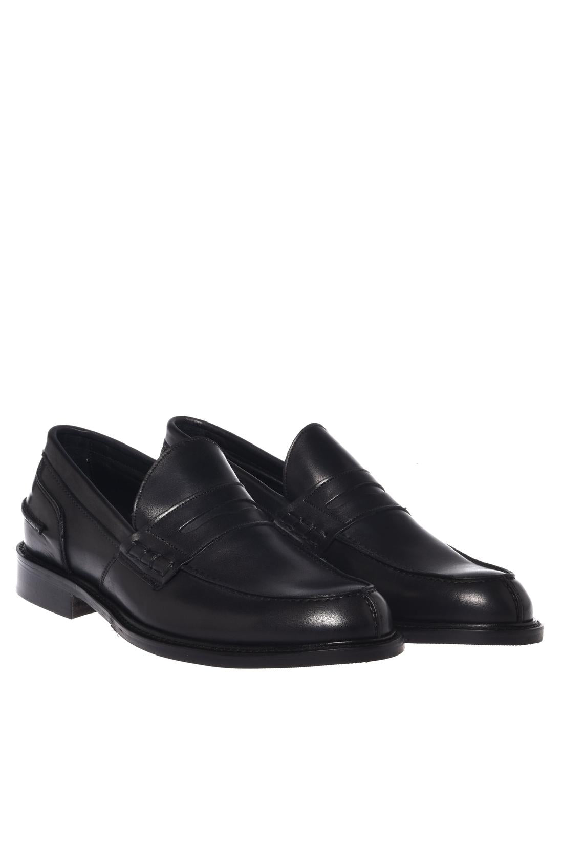 Baldinini-Black leather loafers-Flache Schuhe-Black-Deal-Outlet-by-ARCHIVIST