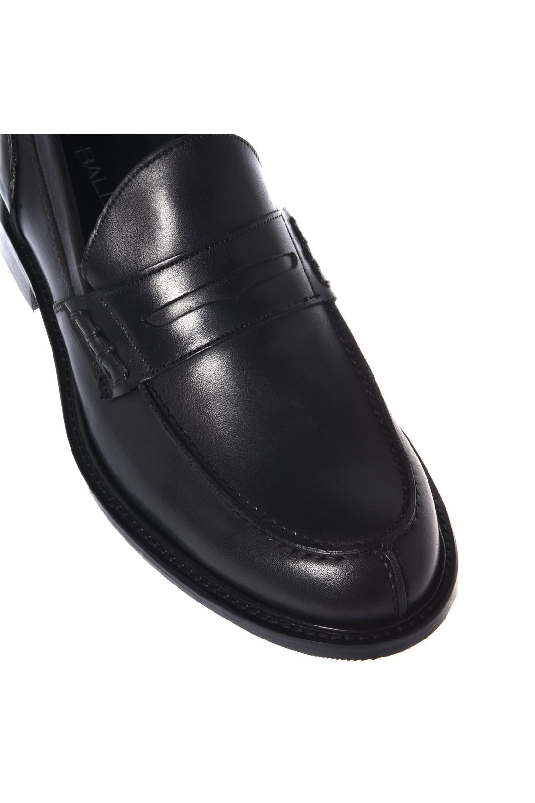 Baldinini-Black leather loafers-Flache Schuhe-Black-Deal-Outlet-by-ARCHIVIST