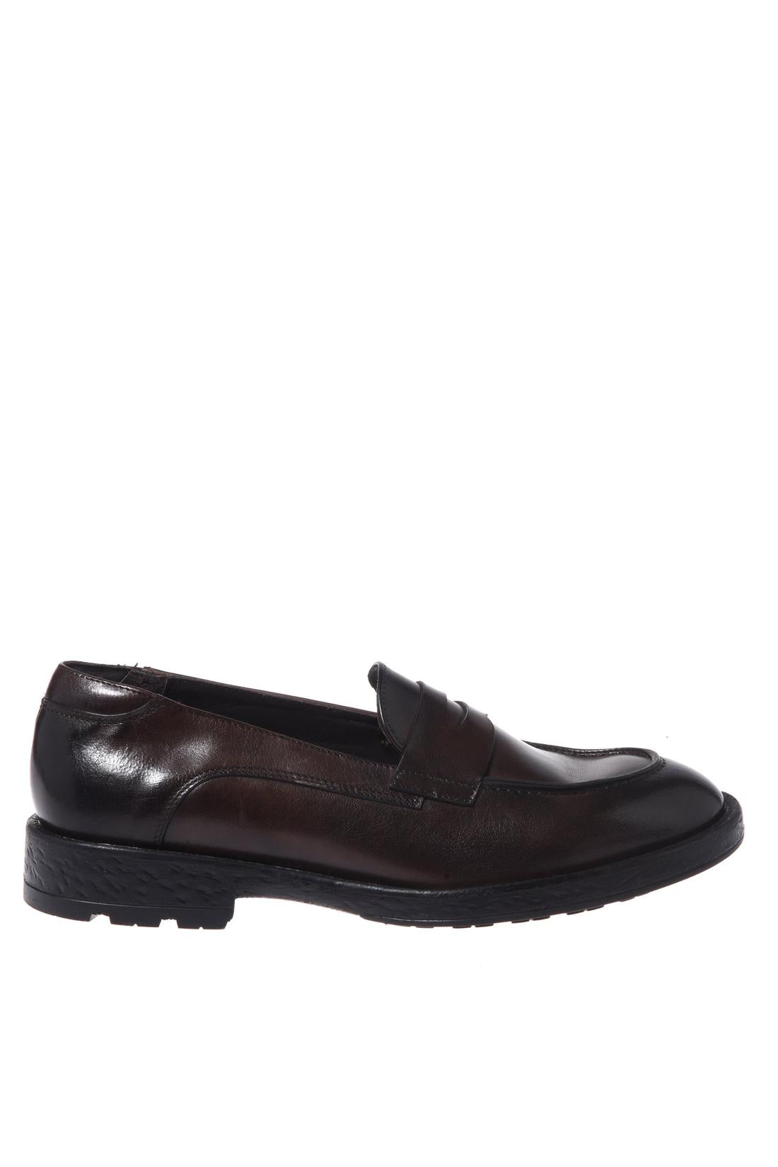 Baldinini-Dark brown aged leather loafers-Flache Schuhe-Black-Deal-Outlet-by-ARCHIVIST