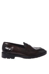 Baldinini-Dark brown aged leather loafers-Flache Schuhe-Black-Deal-Outlet-by-ARCHIVIST