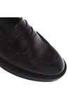 Baldinini-Dark brown aged leather loafers-Flache Schuhe-Black-Deal-Outlet-by-ARCHIVIST