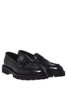 Baldinini-Black leather and tumbled leather loafers-Flache Schuhe-Black-Deal-Outlet-by-ARCHIVIST