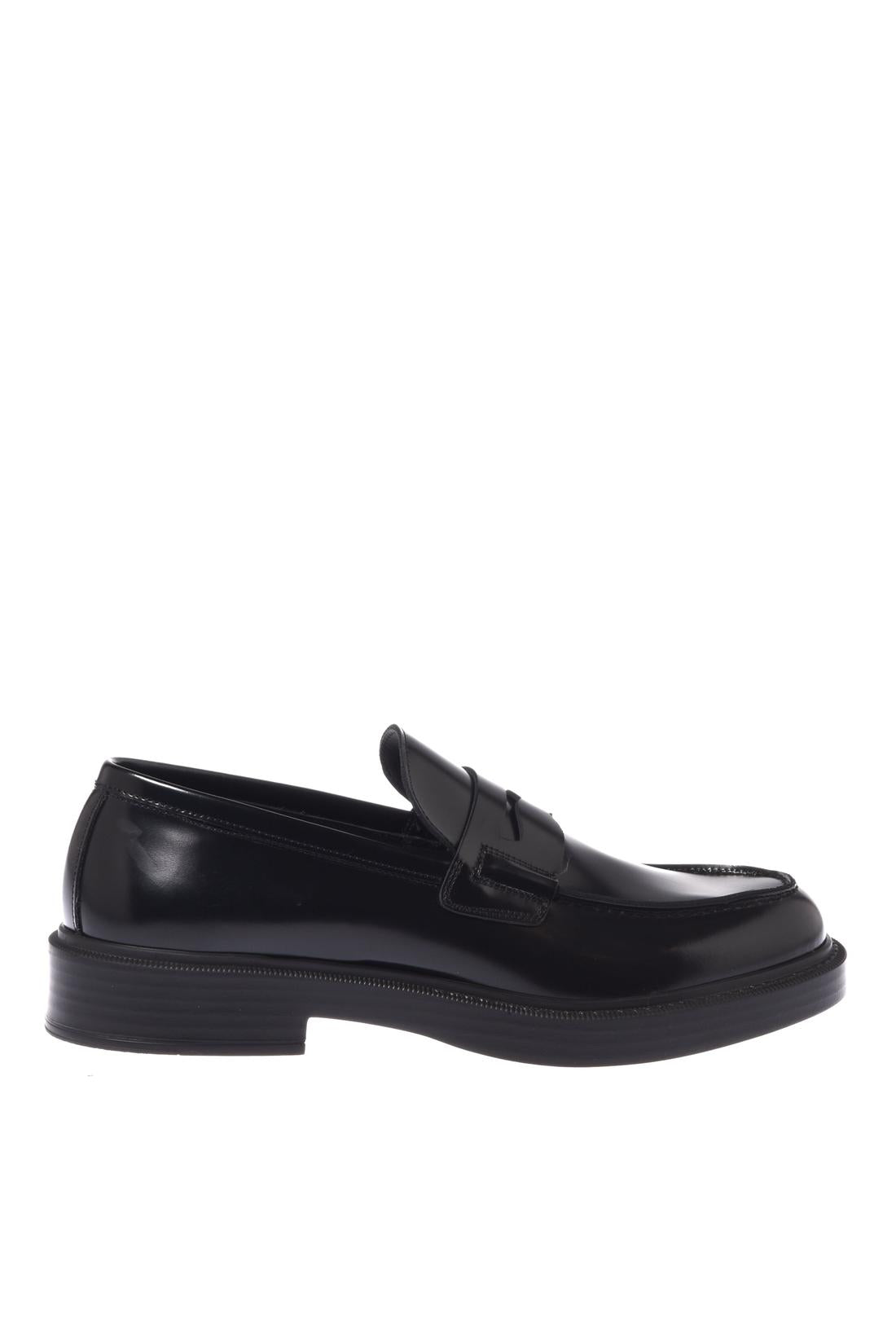 Baldinini-Black brushed leather loafers-Flache Schuhe-Black-Deal-Outlet-by-ARCHIVIST