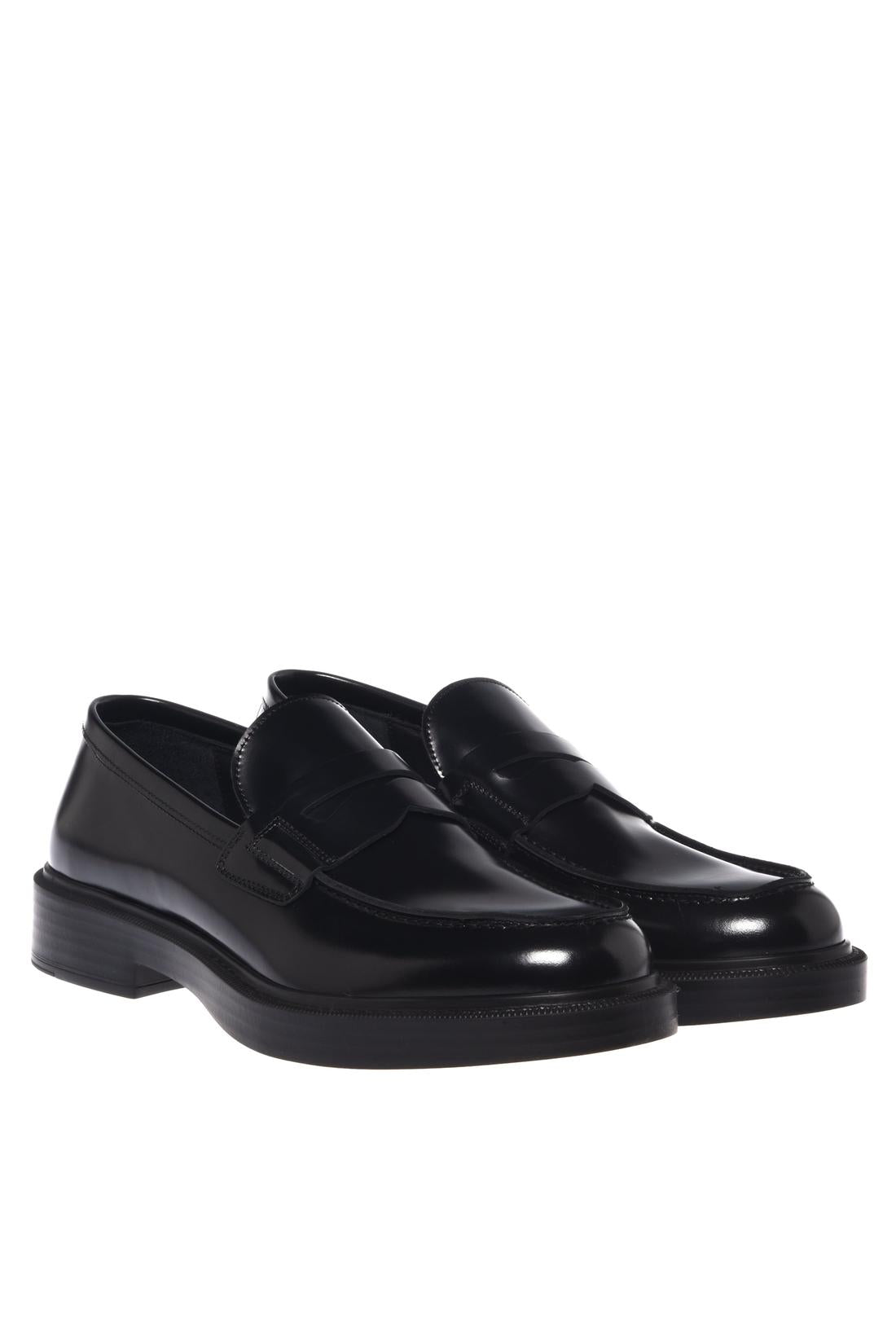 Baldinini-Black brushed leather loafers-Flache Schuhe-Black-Deal-Outlet-by-ARCHIVIST