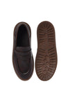 Baldinini-Washed-out dark brown leather loafers-Flache Schuhe-Black-Deal-Outlet-by-ARCHIVIST