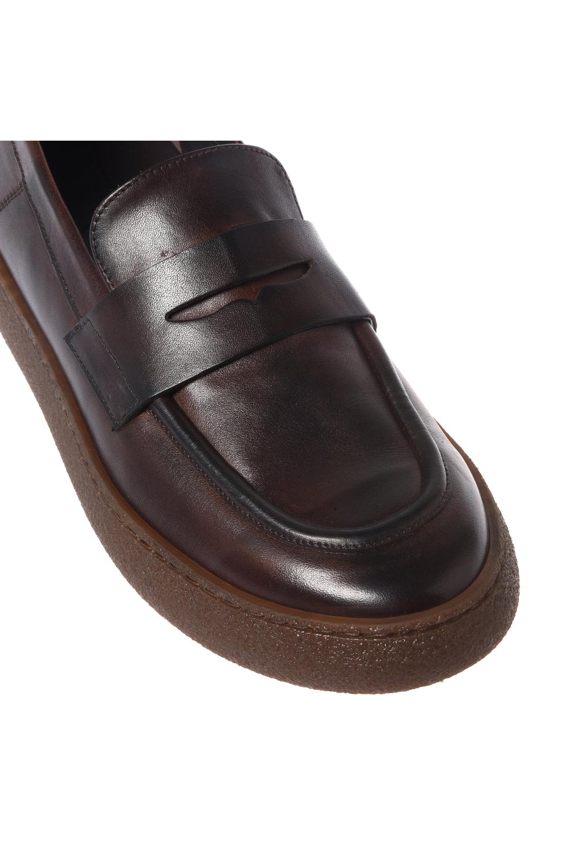 Baldinini-Washed-out dark brown leather loafers-Flache Schuhe-Black-Deal-Outlet-by-ARCHIVIST