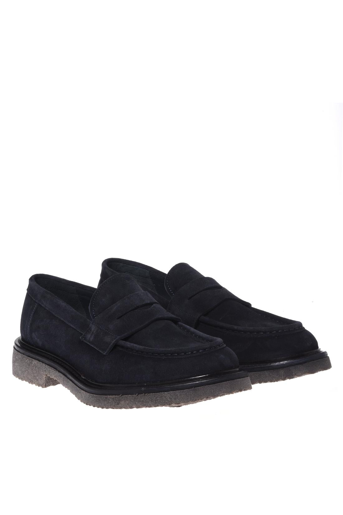 Baldinini-Blue suede leather loafers-Flache Schuhe-Black-Deal-Outlet-by-ARCHIVIST