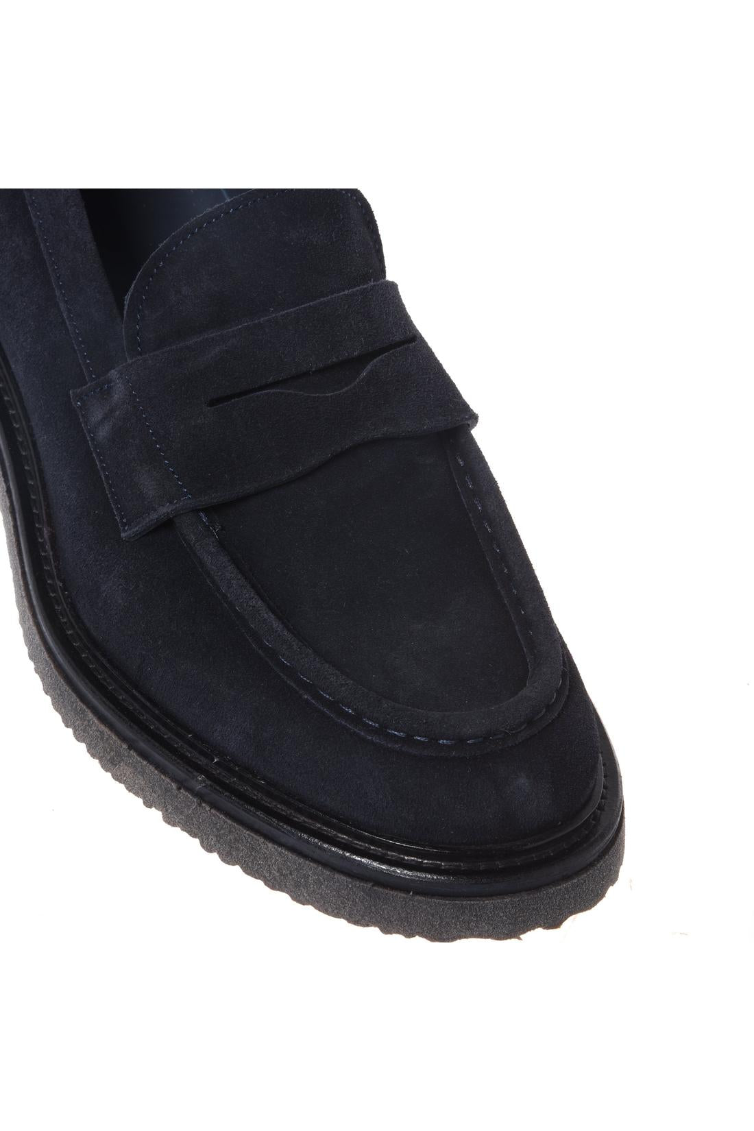 Baldinini-Blue suede leather loafers-Flache Schuhe-Black-Deal-Outlet-by-ARCHIVIST