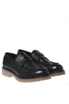Baldinini-Black tumbled leather loafers-Flache Schuhe-Black-Deal-Outlet-by-ARCHIVIST