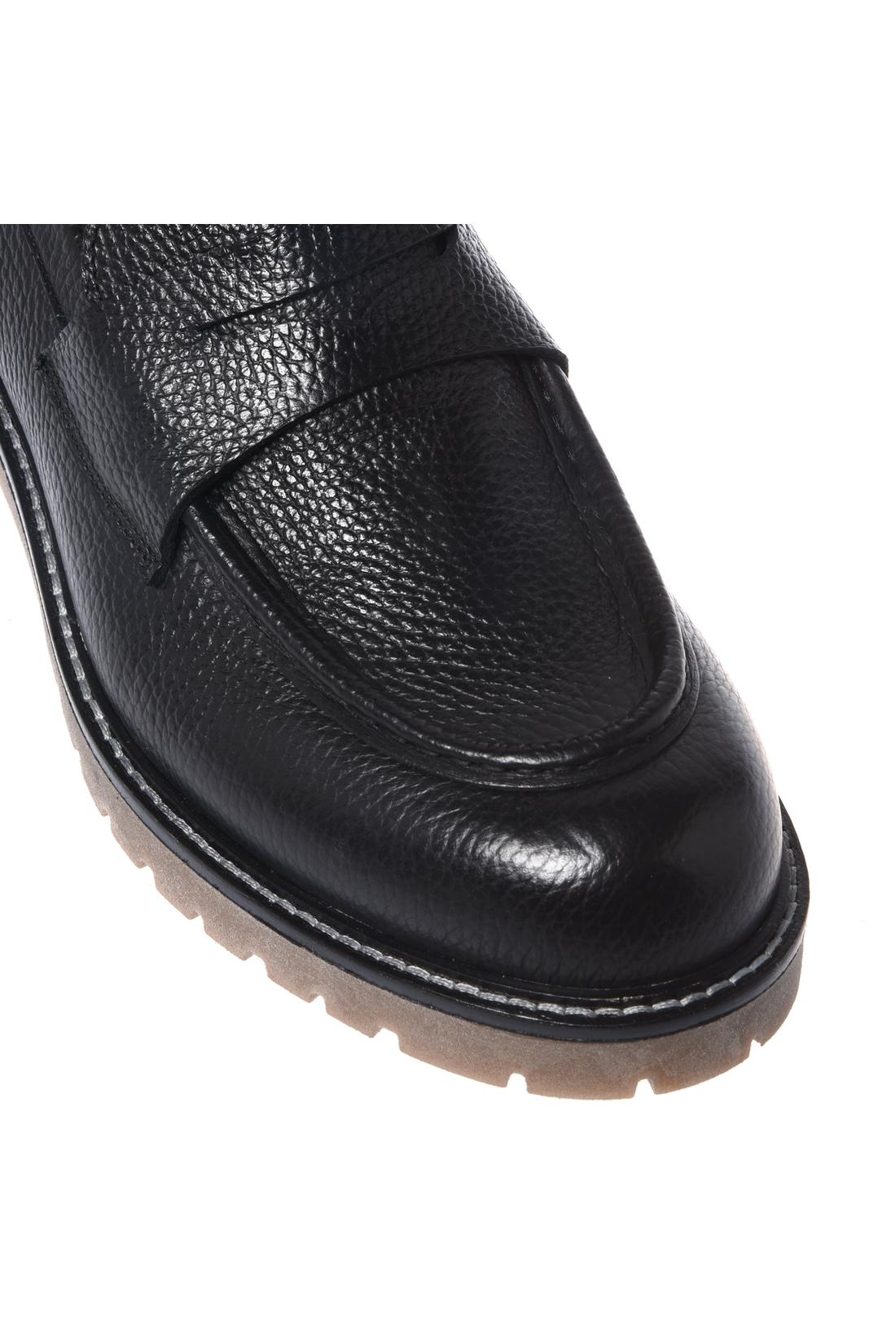 Baldinini-Black tumbled leather loafers-Flache Schuhe-Black-Deal-Outlet-by-ARCHIVIST