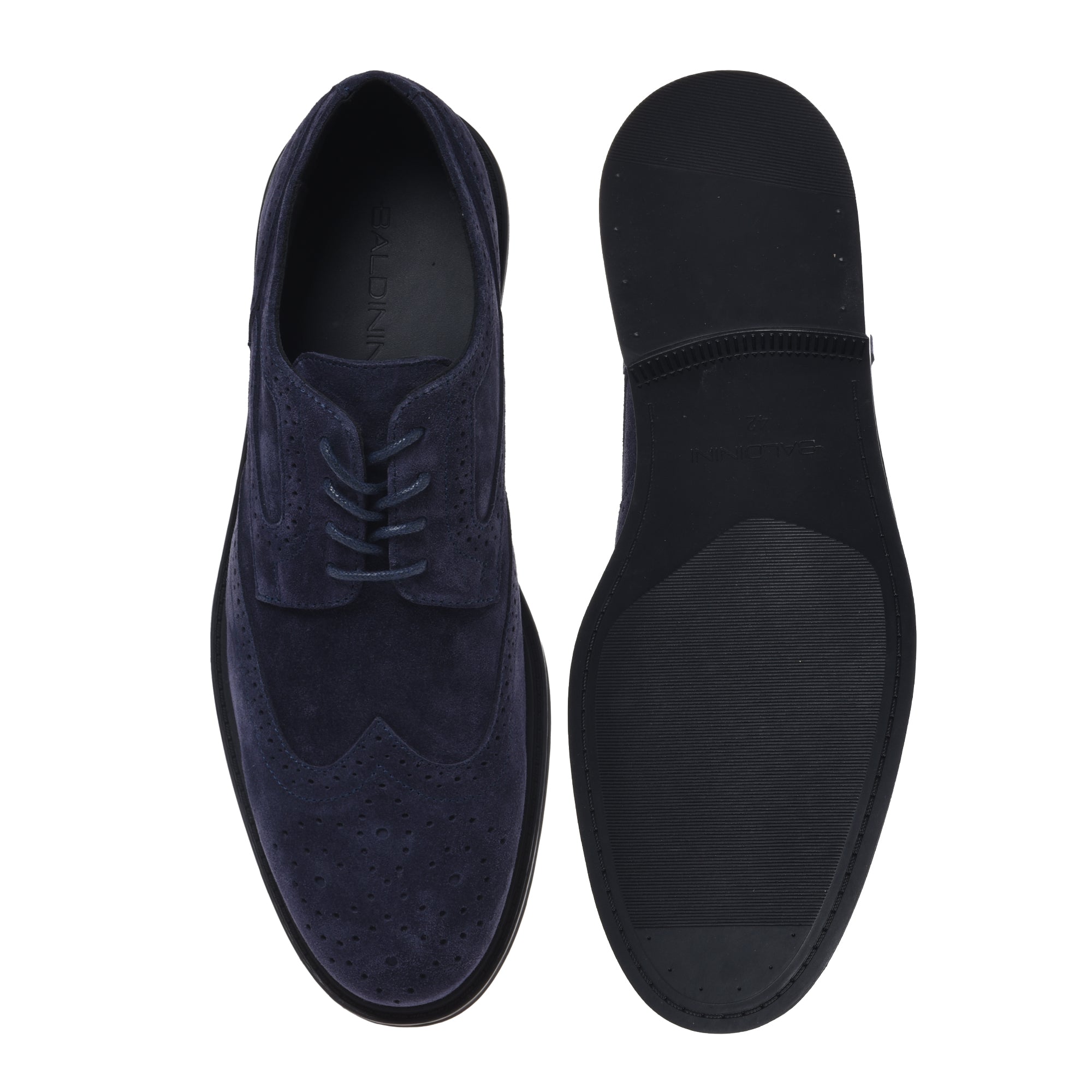Lace-up in suede blue-Baldinini-OUTLET-ARCHIVIST-ARCHIVE-SALE