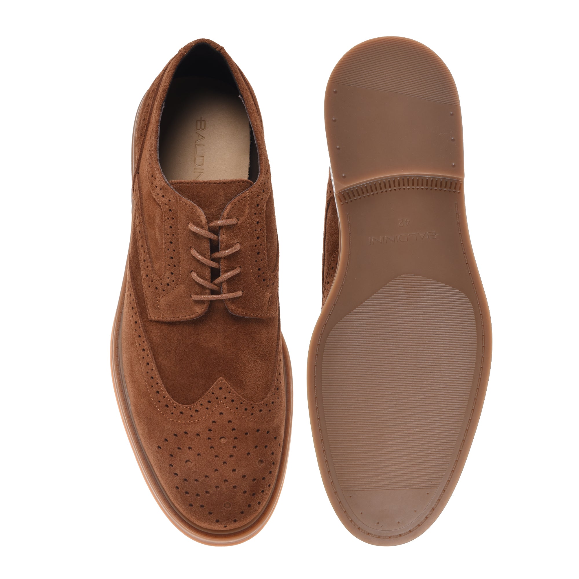 Lace-up in suede tan-Baldinini-OUTLET-ARCHIVIST-ARCHIVE-SALE