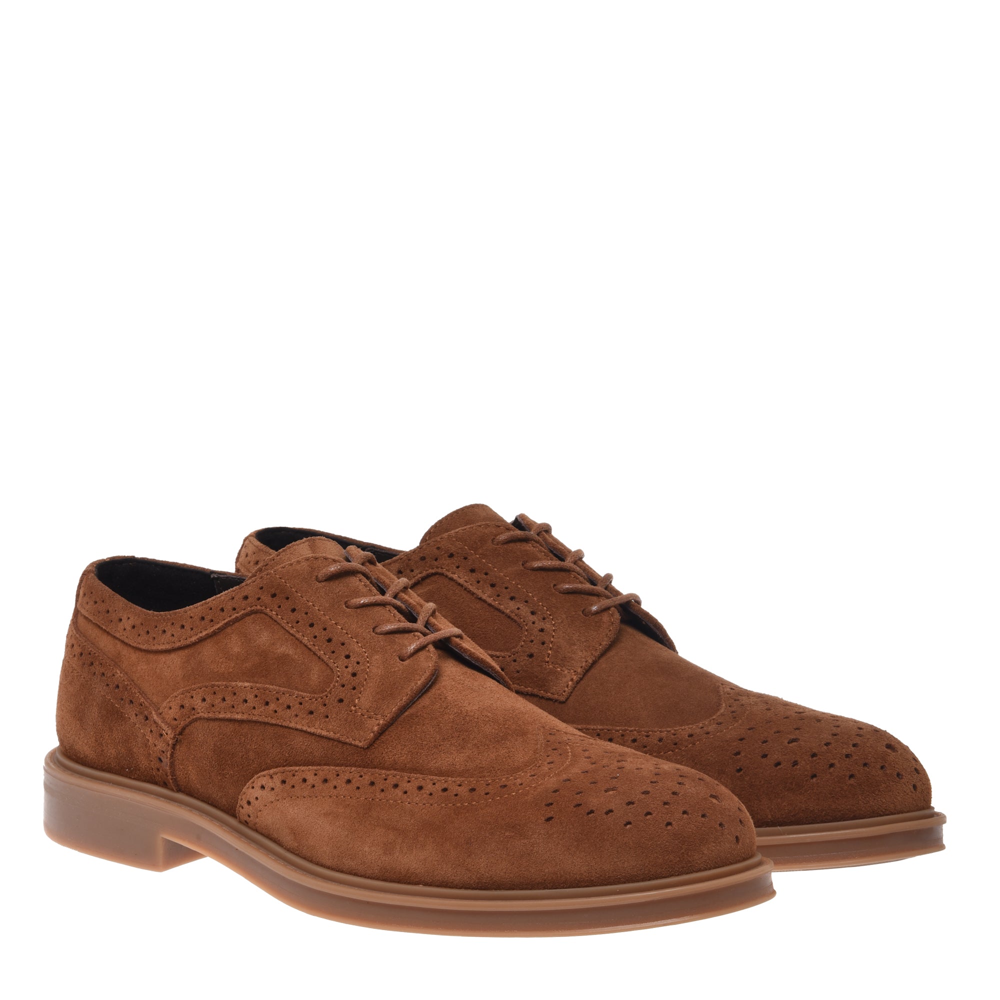 Lace-up in suede tan-Baldinini-OUTLET-ARCHIVIST-ARCHIVE-SALE