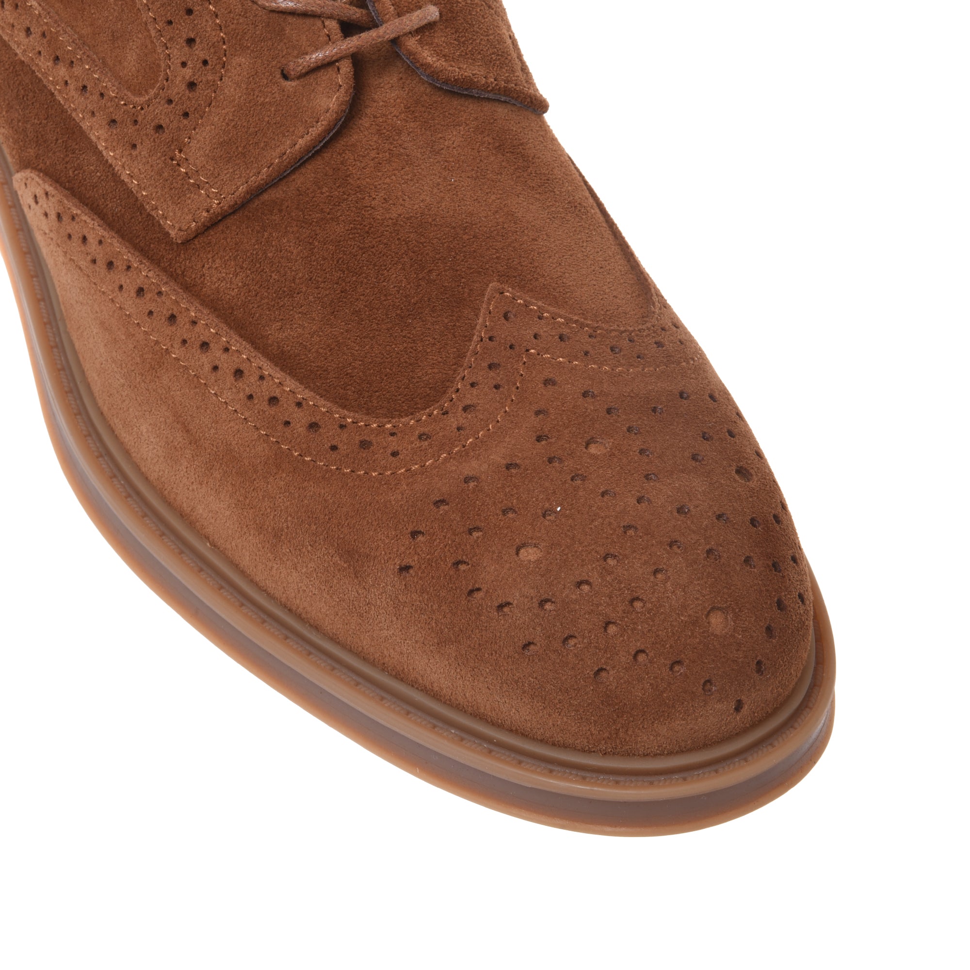 Lace-up in suede tan-Baldinini-OUTLET-ARCHIVIST-ARCHIVE-SALE