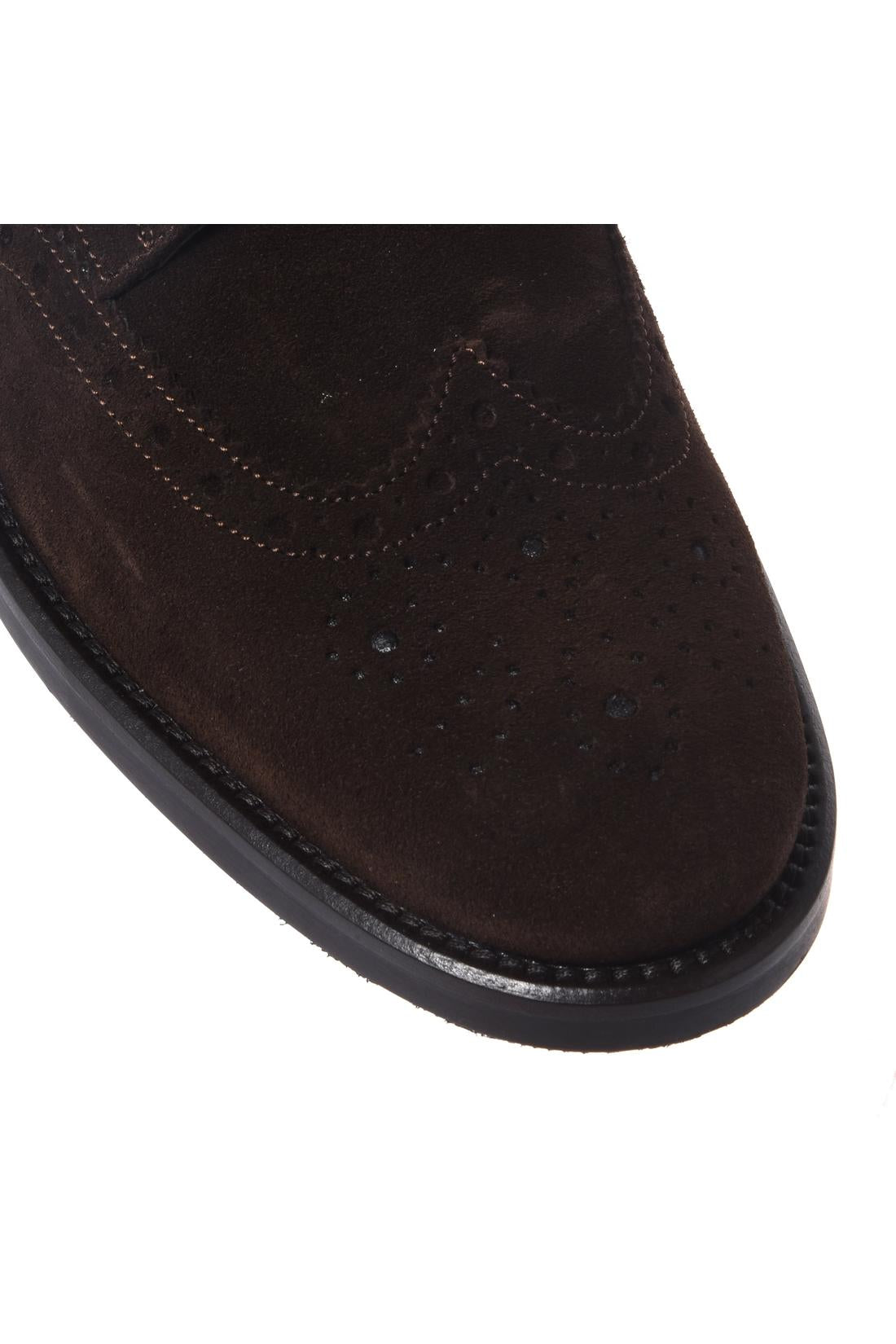 Baldinini-Dark brown suede leather lace-ups-Flache Schuhe-Black-Deal-Outlet-by-ARCHIVIST