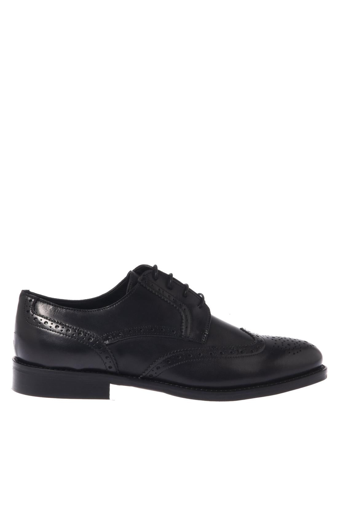 Baldinini-Black leather lace-ups-Flache Schuhe-Black-Deal-Outlet-by-ARCHIVIST