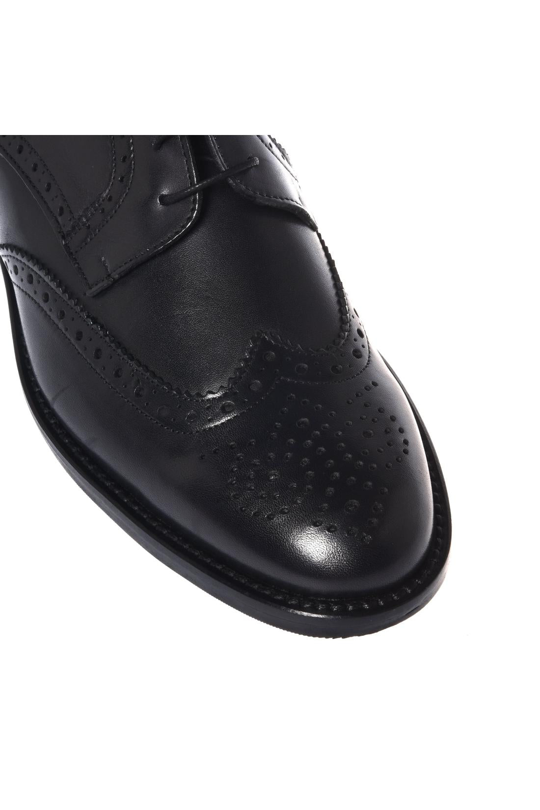 Baldinini-Black leather lace-ups-Flache Schuhe-Black-Deal-Outlet-by-ARCHIVIST