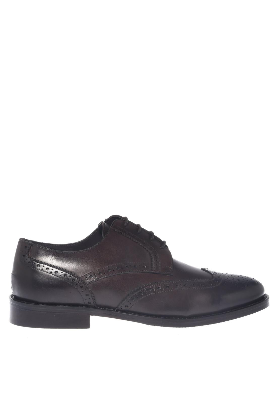 Baldinini-Dark brown leather lace-up shoes-Flache Schuhe-Black-Deal-Outlet-by-ARCHIVIST