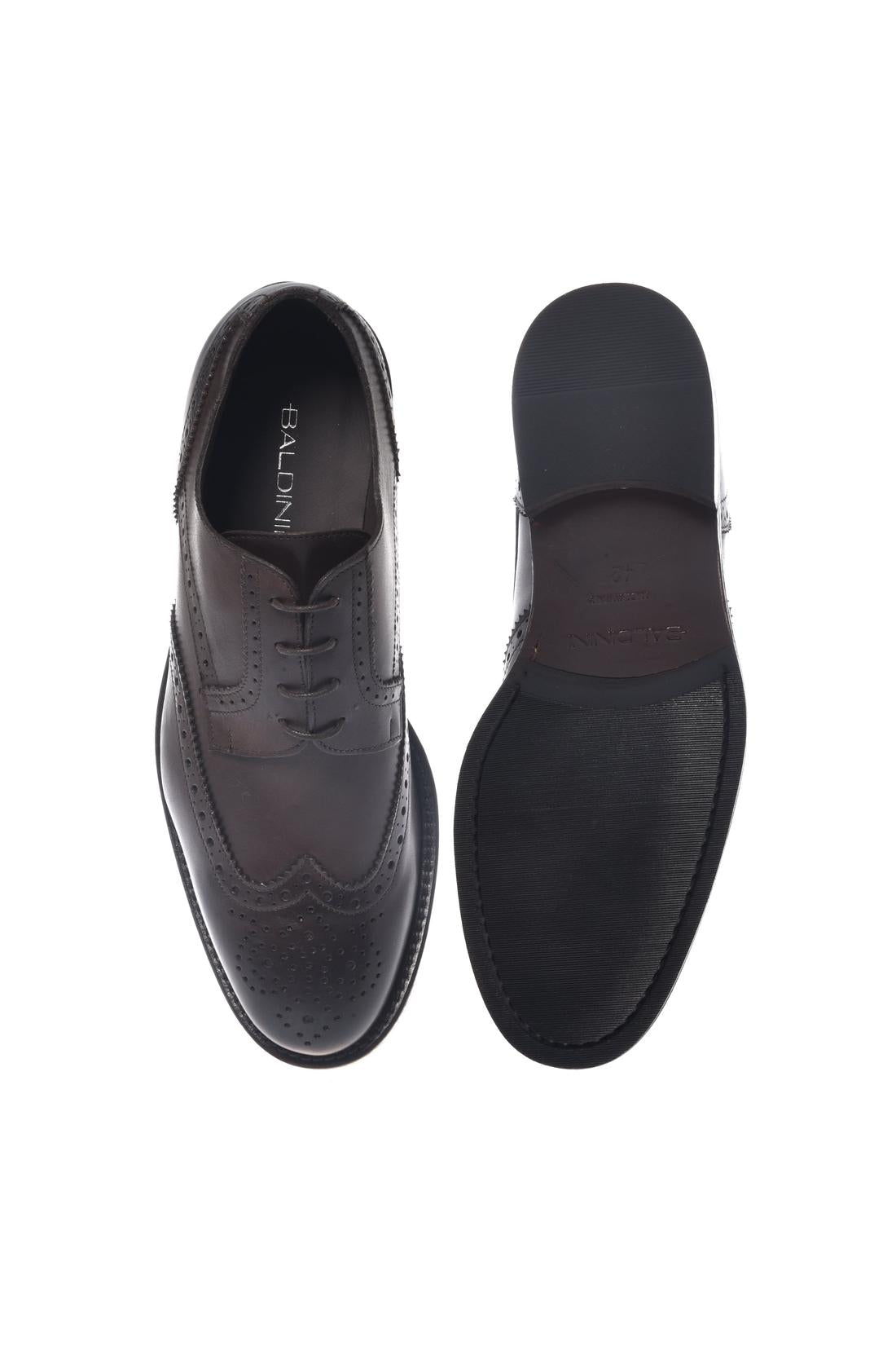 Baldinini-Dark brown leather lace-up shoes-Flache Schuhe-Black-Deal-Outlet-by-ARCHIVIST