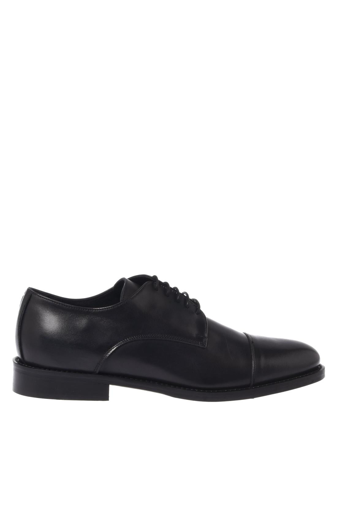 Baldinini-Black leather lace-ups-Flache Schuhe-Black-Deal-Outlet-by-ARCHIVIST