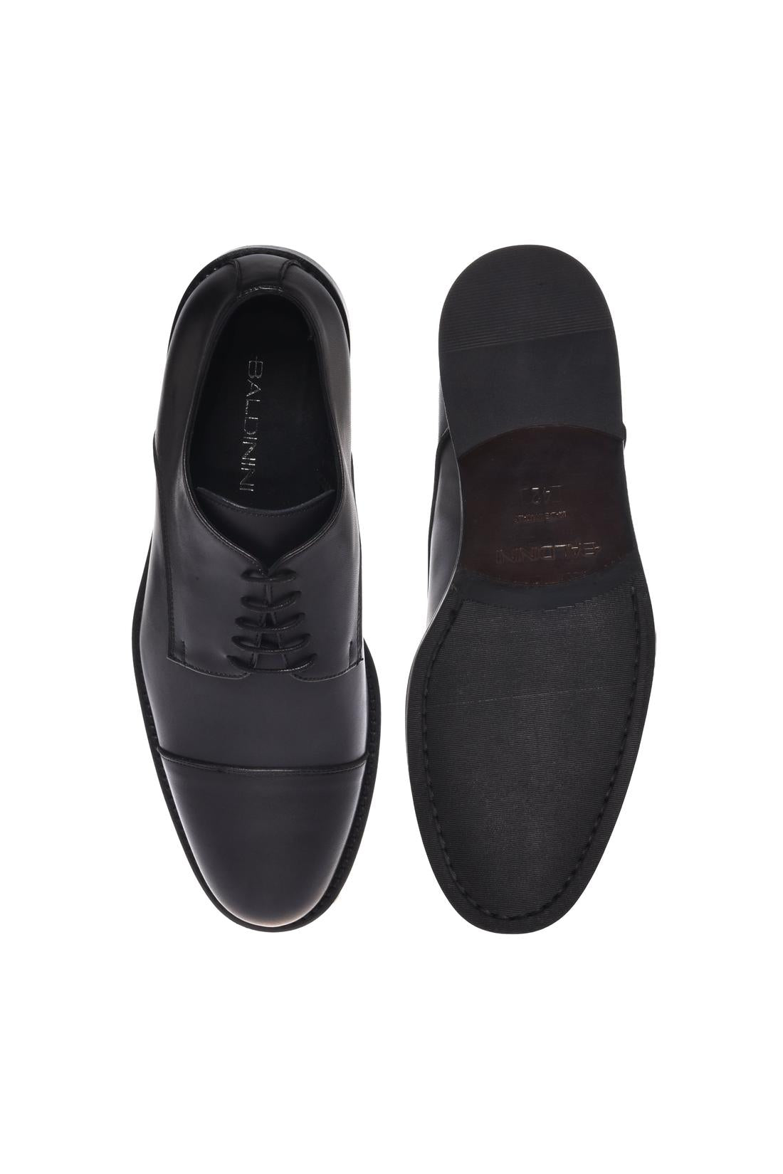 Baldinini-Black leather lace-ups-Flache Schuhe-Black-Deal-Outlet-by-ARCHIVIST