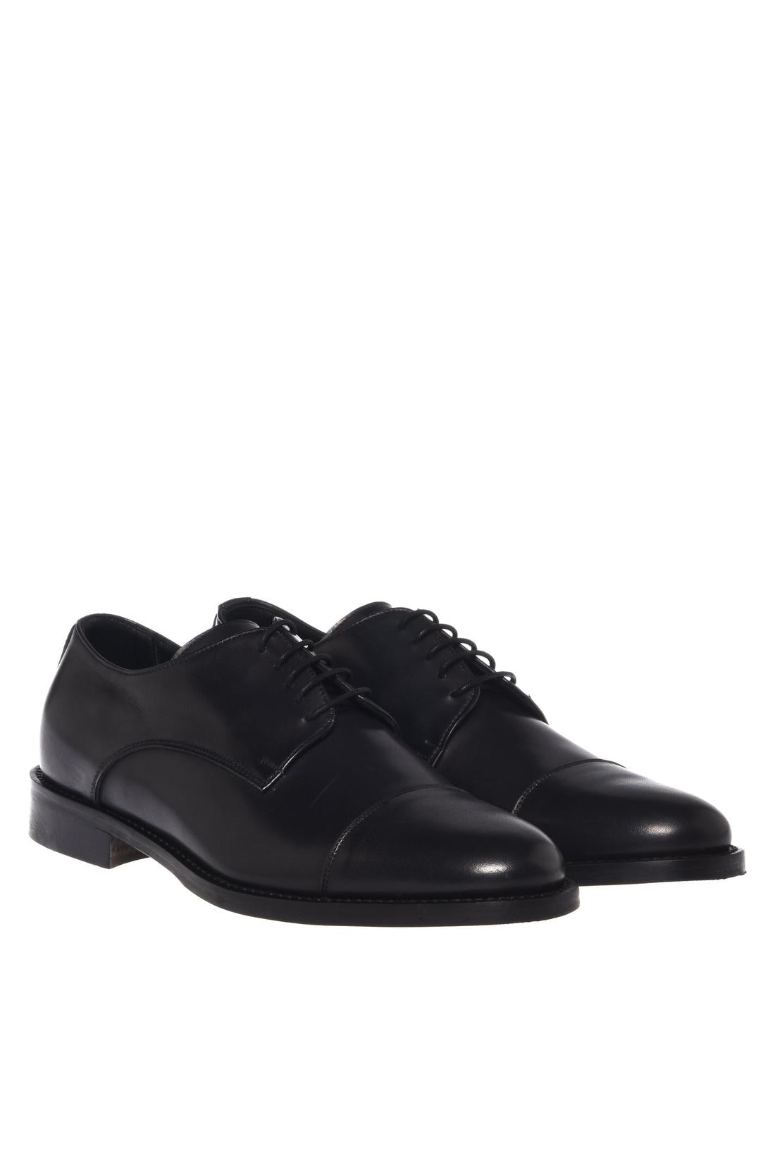 Baldinini-Black leather lace-ups-Flache Schuhe-Black-Deal-Outlet-by-ARCHIVIST