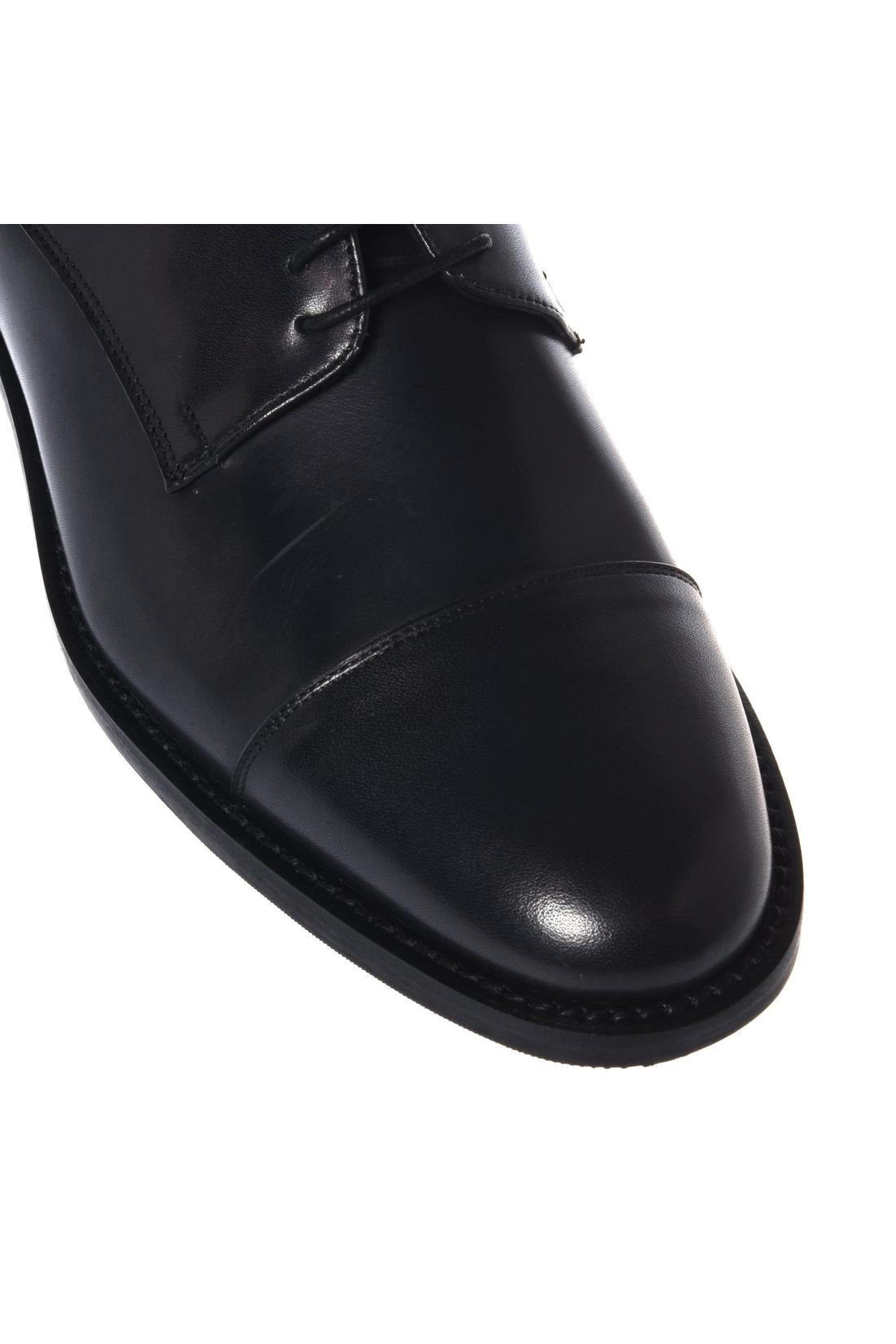 Baldinini-Black leather lace-ups-Flache Schuhe-Black-Deal-Outlet-by-ARCHIVIST