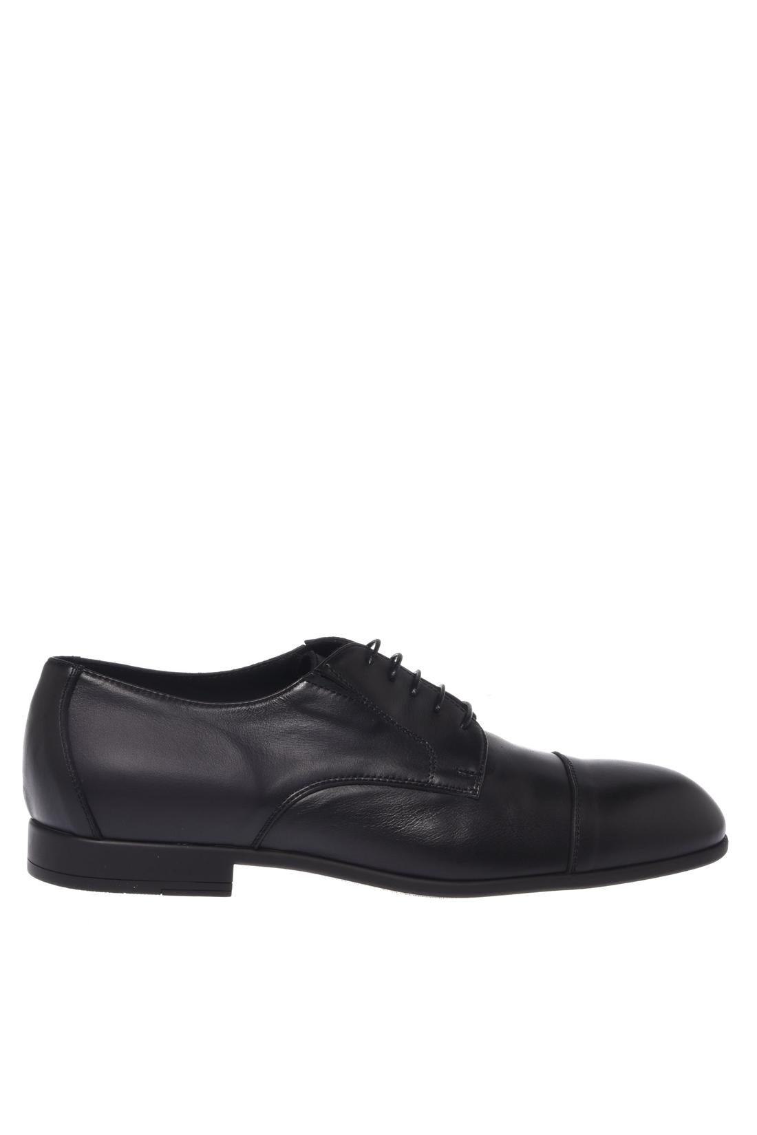 Baldinini-Black leather lace-ups-Flache Schuhe-Black-Deal-Outlet-by-ARCHIVIST