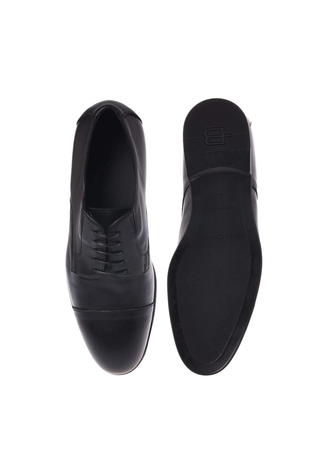 Baldinini-Black leather lace-ups-Flache Schuhe-Black-Deal-Outlet-by-ARCHIVIST