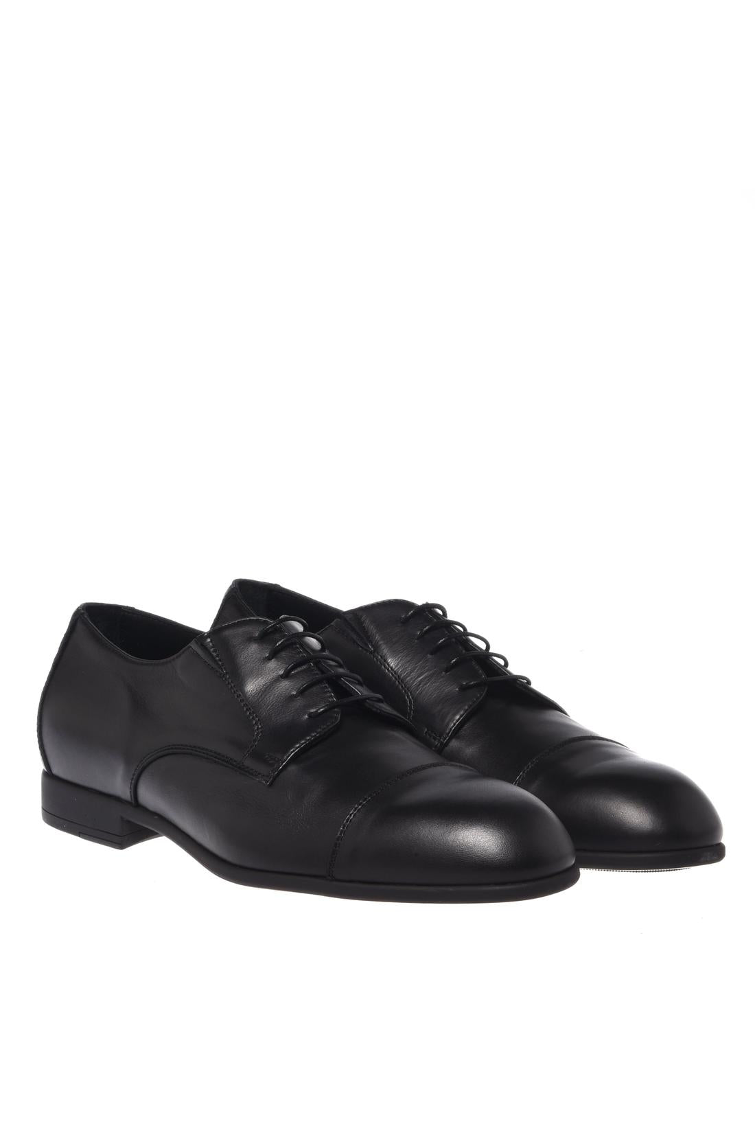 Baldinini-Black leather lace-ups-Flache Schuhe-Black-Deal-Outlet-by-ARCHIVIST