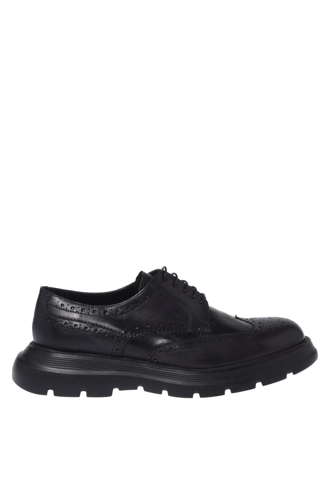 Baldinini-Washed-out blue leather and tumbled leather loafers-Flache Schuhe-Black-Deal-Outlet-by-ARCHIVIST