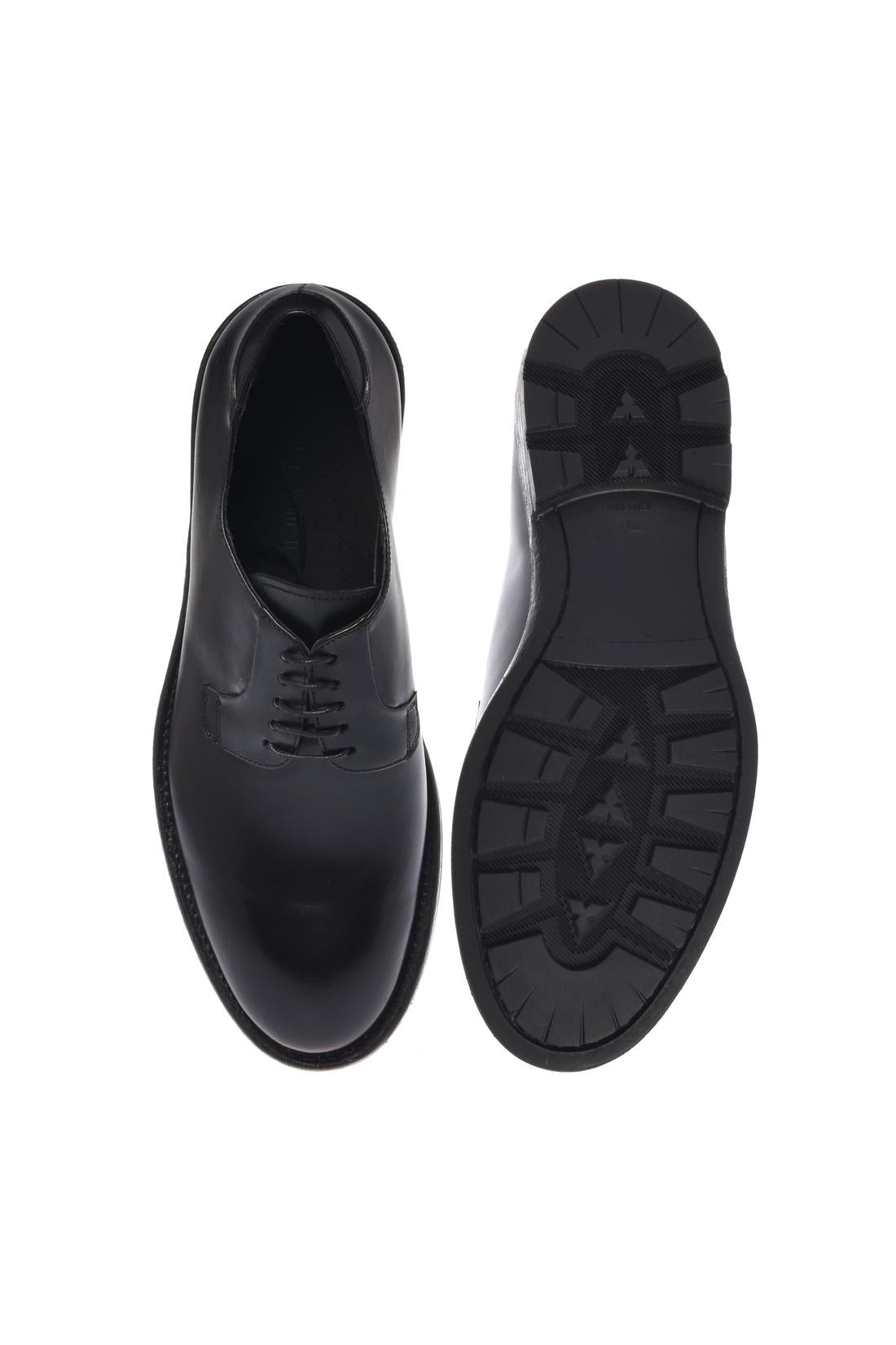 Baldinini-Black aged leather lace-ups-Flache Schuhe-Black-Deal-Outlet-by-ARCHIVIST