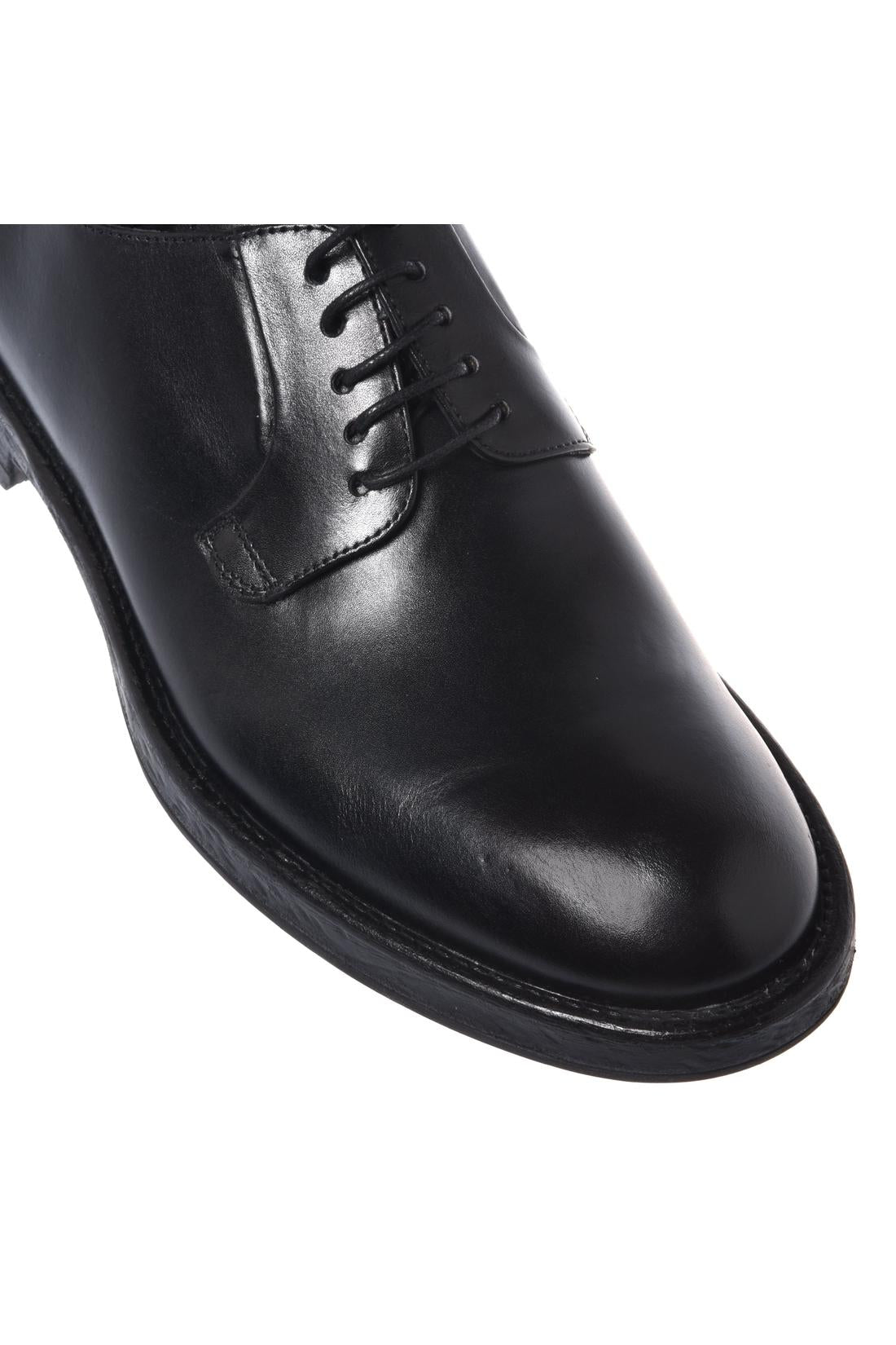 Baldinini-Black aged leather lace-ups-Flache Schuhe-Black-Deal-Outlet-by-ARCHIVIST