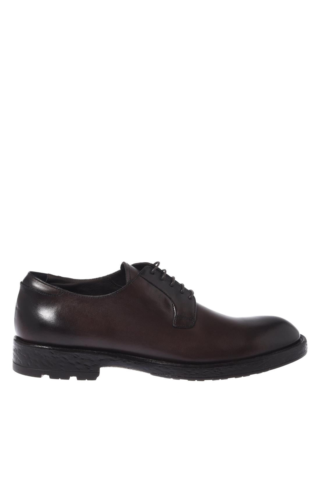 Baldinini-Dark brown aged leather lace-ups-Flache Schuhe-Black-Deal-Outlet-by-ARCHIVIST