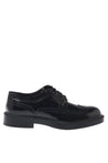 Baldinini-Black brushed leather lace-ups-Flache Schuhe-Black-Deal-Outlet-by-ARCHIVIST