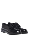 Baldinini-Black brushed leather lace-ups-Flache Schuhe-Black-Deal-Outlet-by-ARCHIVIST