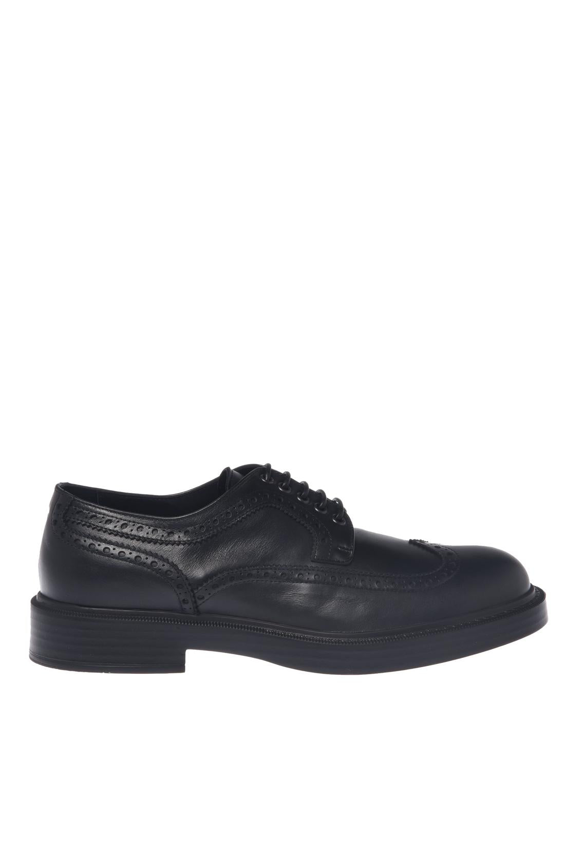 Baldinini-Black leather lace-up shoes﻿-Flache Schuhe-Black-Deal-Outlet-by-ARCHIVIST
