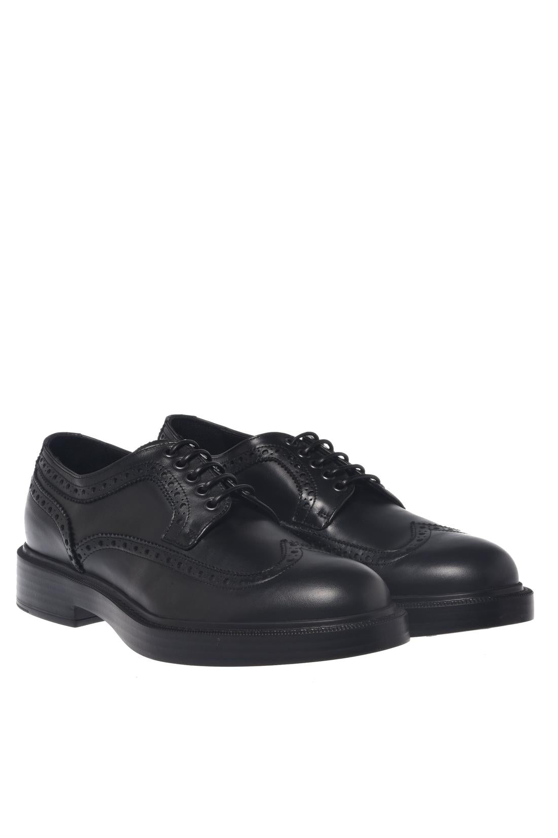 Baldinini-Black leather lace-up shoes﻿-Flache Schuhe-Black-Deal-Outlet-by-ARCHIVIST